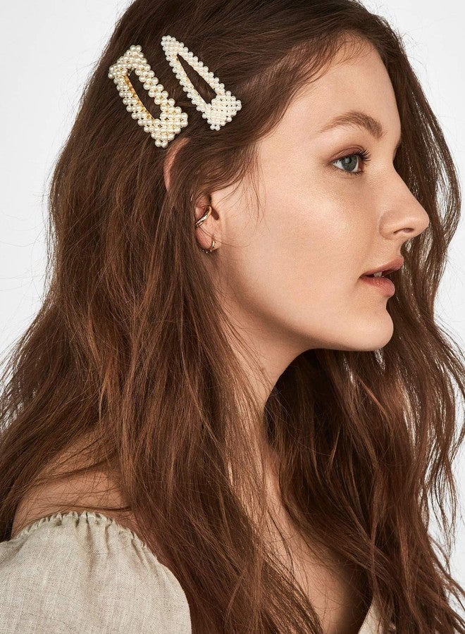 KCHIES Pearl Hair Clips Gold Snap Hairpins Alligator Barrettes Women Girls Wedding Headpiece Her Valentines Outfit Decor Accessories Back School Mother’s Day Gift Large - Image 5