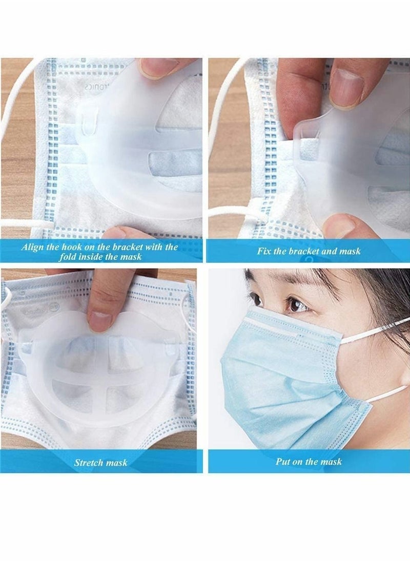 Y&D - 6 PCS 3D Bracket for Mask Wearing Silicone Inner Support Frame Keep Fabric off Mouth to Create More Breathing Space Reusable Washable White - Image 1