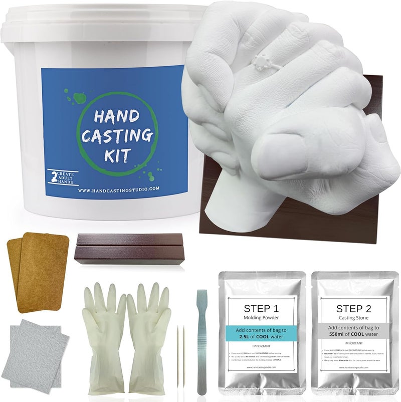 Godora Hand Casting Kits Couple | Hand Moulding Kit Couples for Holiday Activities, Base & Card Stand Molding Kits, Gifts for Couples, Wedding, Friends, Hand Mold Casting Kit - Image 1