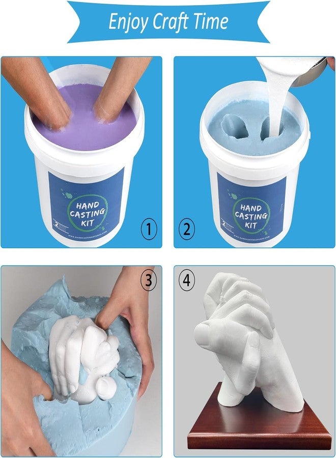Godora Hand Casting Kits Couple | Hand Moulding Kit Couples for Holiday Activities, Base & Card Stand Molding Kits, Gifts for Couples, Wedding, Friends, Hand Mold Casting Kit - Image 3