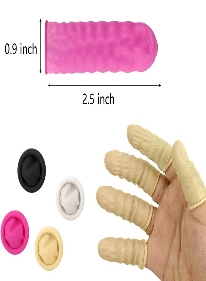 CREHODEC 100 Pcs Finger Cots, Disposable Finger Protectors, Latex Anti-Static Finger Tip Rubber Protect Keeping Dressing Dry and Clean (Medium, Pink) - Image 2