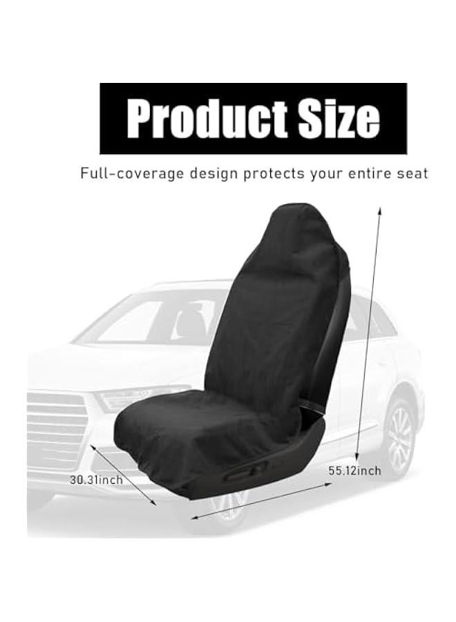 HOOKOR Car Towel Seat Cover, Waterproof Auto Seat Cover for Running, Swimming, Gym, Washable Non-Slip Car Seat Protector Fit for Sedans, Trucks, SUVs, Universal Car Accessories (Black) - Image 2