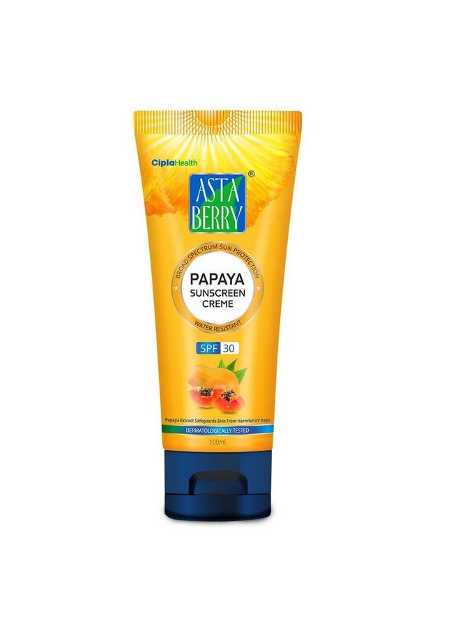 Astaberry Papaya Sunscreen Creme Spf 30 - With Papaya Extract|Dermatologist Formulated|Non-Sticky|Lightweight|Protected Skin From Uva & Uvb Rays| (Pack Of 2 (100Ml X 2))|For All Skin Types - Image 2