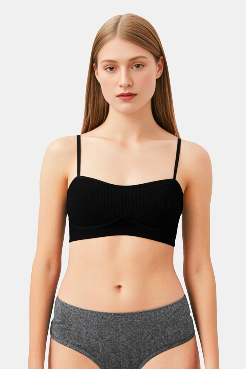 Kensie Women 3 Pieces Brand Logo Padded Bra, Multicolor - Image 1