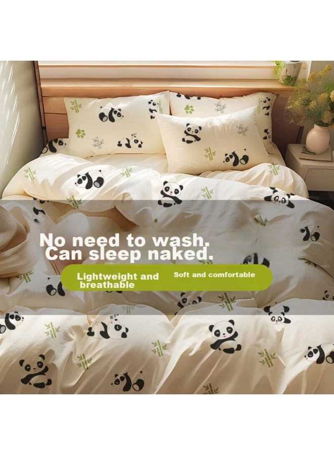Jajalin Disposable Four-piece Bedding Set Including Bed Sheet, Duvet Cover, Pillowcases, Hotel Bedding, Travel, Tourism, Business Trip, Double Bed, Hygienic Sleeping Bag - Image 1