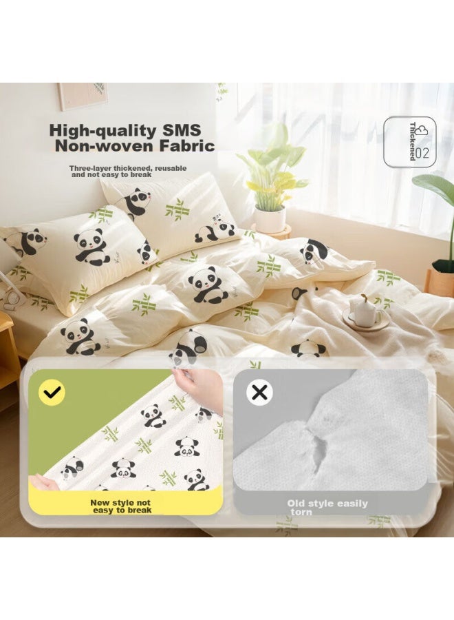 Jajalin Disposable Four-piece Bedding Set Including Bed Sheet, Duvet Cover, Pillowcases, Hotel Bedding, Travel, Tourism, Business Trip, Double Bed, Hygienic Sleeping Bag - Image 5