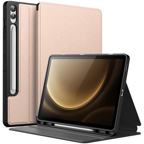 JETech Case for Samsung Galaxy Tab S9 FE+ / S9 FE Plus 12.4-Inch with S Pen Holder, Slim Folio Stand Protective Tablet Cover, Multi-Angle Viewing (Rose Gold) - Image 1