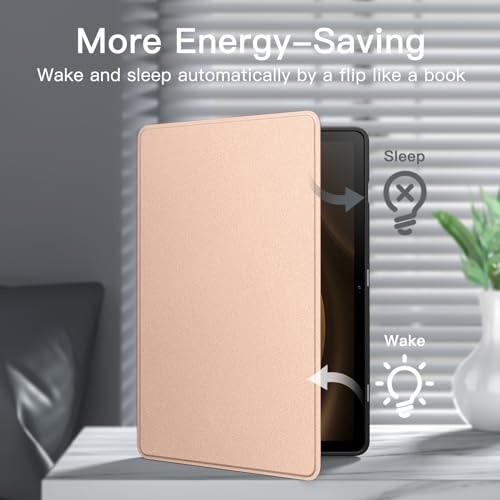 JETech Case for Samsung Galaxy Tab S9 FE+ / S9 FE Plus 12.4-Inch with S Pen Holder, Slim Folio Stand Protective Tablet Cover, Multi-Angle Viewing (Rose Gold) - Image 5