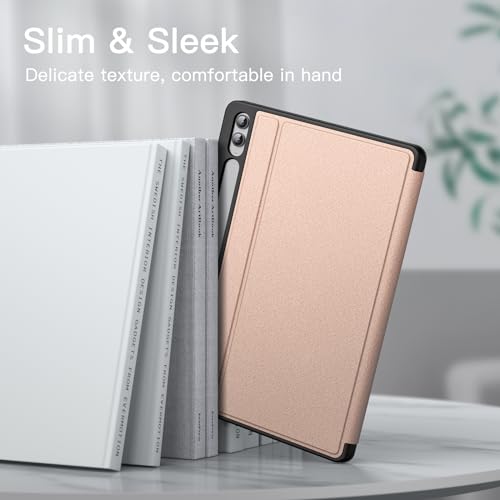 JETech Case for Samsung Galaxy Tab S9 FE+ / S9 FE Plus 12.4-Inch with S Pen Holder, Slim Folio Stand Protective Tablet Cover, Multi-Angle Viewing (Rose Gold) - Image 4
