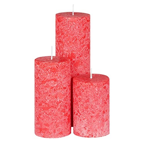 PROSPERRO LUMO by Parkash Candles Set of 3 Fragrance Pillar Candles Marble Finish (Rose Fragrance) | 100% Paraffin Wax - Image 4
