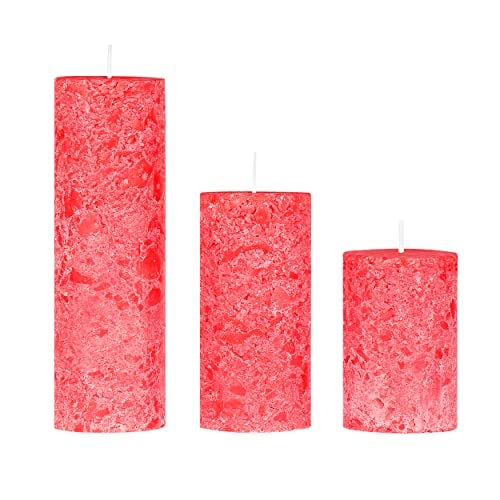 PROSPERRO LUMO by Parkash Candles Set of 3 Fragrance Pillar Candles Marble Finish (Rose Fragrance) | 100% Paraffin Wax - Image 5