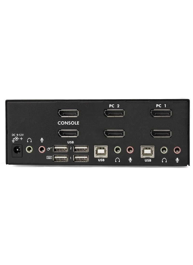 Startech.com StarTech.com Dual Monitor DisplayPort KVM Switch - 2 Port - USB 2.0 Hub - Audio and Microphone - DP KVM Switch , TAA (SV231DPDDUA)  - Image 3