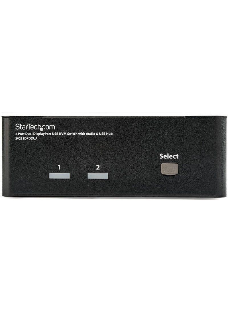 Startech.com StarTech.com Dual Monitor DisplayPort KVM Switch - 2 Port - USB 2.0 Hub - Audio and Microphone - DP KVM Switch , TAA (SV231DPDDUA)  - Image 2