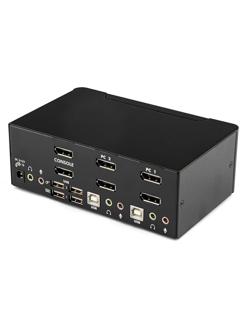 Startech.com StarTech.com Dual Monitor DisplayPort KVM Switch - 2 Port - USB 2.0 Hub - Audio and Microphone - DP KVM Switch , TAA (SV231DPDDUA)  - Image 4