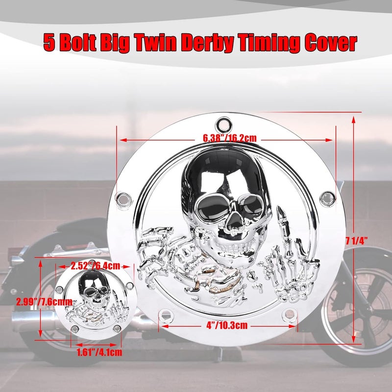 Goldfire 5 Hole Derby Timer Cover and Points Covers for Harley 1999-2014 Big Twin Cam - Image 3