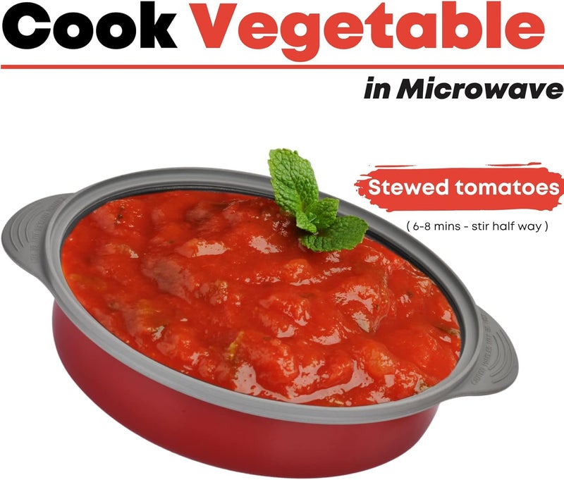 MACONEE Microwave Frying Pan Skillet, Grill & Crisper Pan with Lid Allows You to Fry, Sizzle, and Brown Foods in the Microwave, Micro Cookware for Grilling, Reheating, and Cooking a Variety of Dishes - Image 5