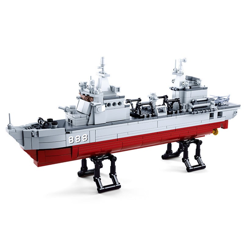 Little Luban Shandong Ship Liaoning Ship Fujian Ship Military Destroyer Aircraft Puzzle Assembled Building Blocks Model Toys - Image 4