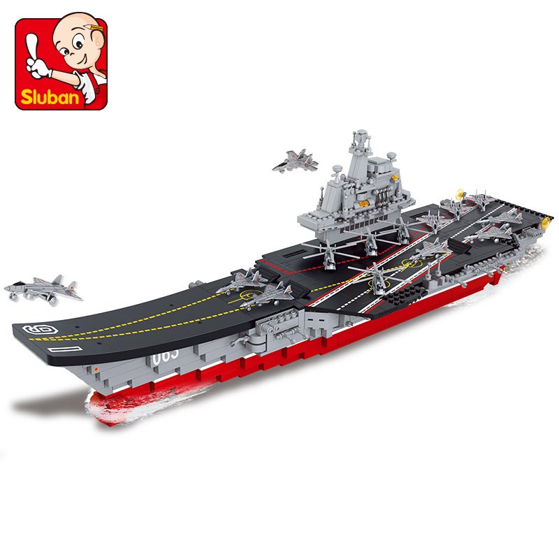 Little Luban Shandong Ship Liaoning Ship Fujian Ship Military Destroyer Aircraft Puzzle Assembled Building Blocks Model Toys - Image 5