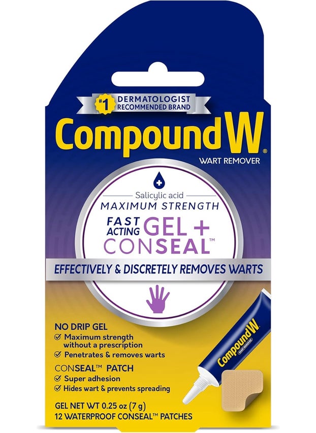 Compound W Maximum Strength Fast Acting Gel Wart Remover with 12 ConSeal Patches, 0.25 oz