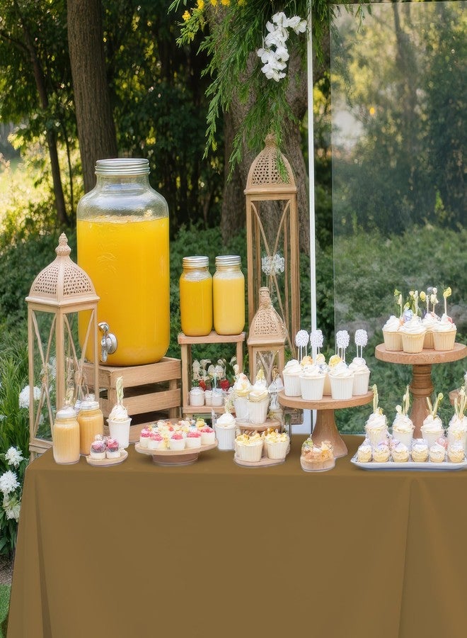 وولاين مجموعة مفارش طاولة بلاستيكية لحفلات استقبال المولود من والين، 16 قطعة، ألوان عاجي، بني، أزرق، مستطيلة الشكل، مقاومة للماء، مناسبة لتزيين طاولة حفل استقبال المولود، مقاس 54 × 108 بوصة - Image 5