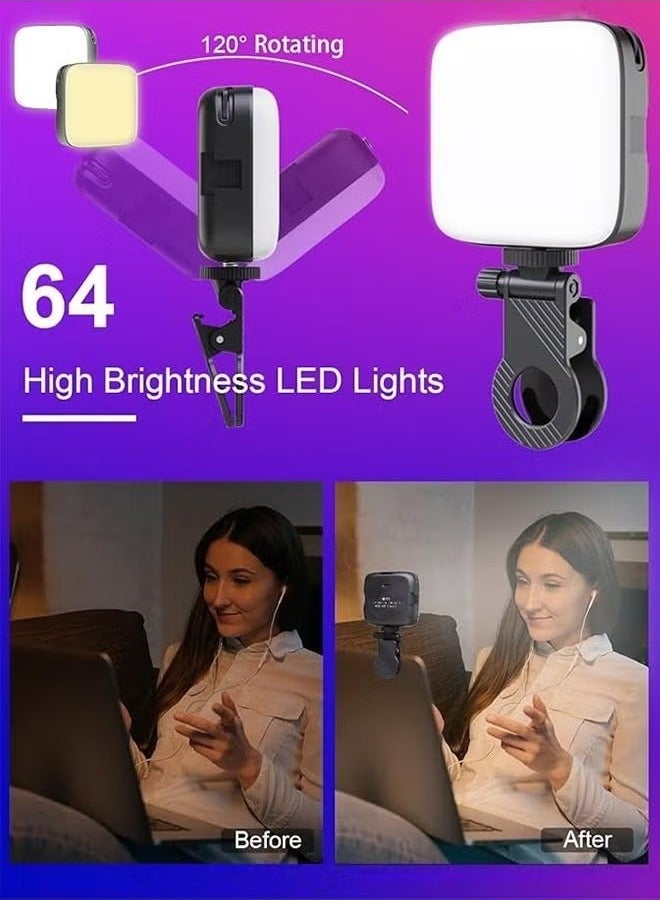 LED Video Light & Selfie Light for Phone - 3000K-9900K Dimmable | 3 Color Modes, 60 Beads | Multi-Angle Adjustable with Front Back Clip - 2000mAh Rechargeable Portable Light for Camera, Laptop | TikTok | YouTube | Makeup | Live Stream | Vlog | Video Calls - Image 4
