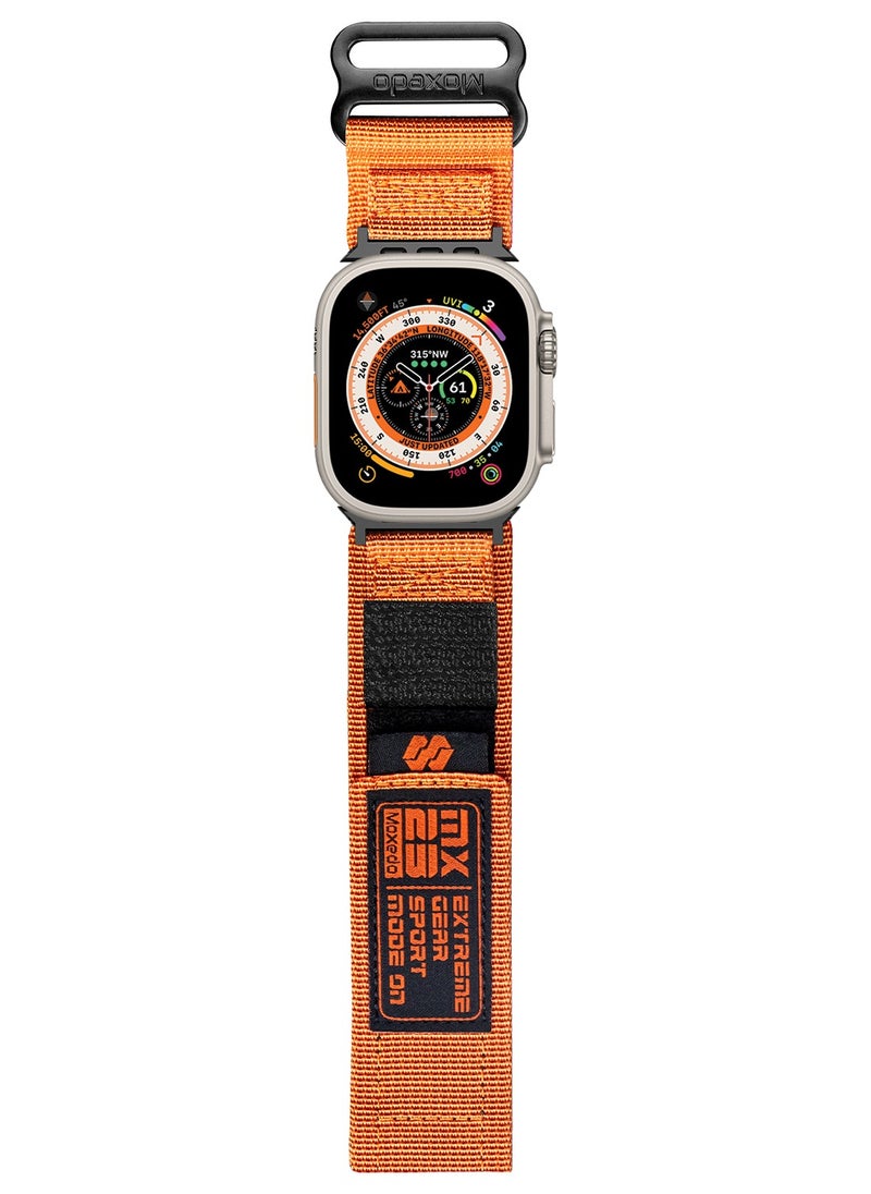 Moxedo Moxedo MX23 Rugged Strap Breathable Nylon Braided Sports Band Compatible with Apple Watch Band Series 8/7/6/5/4/3/2/1/SE Ultra Woven Loop Design for 44mm/45mm/49mm - Orange  - Image 1