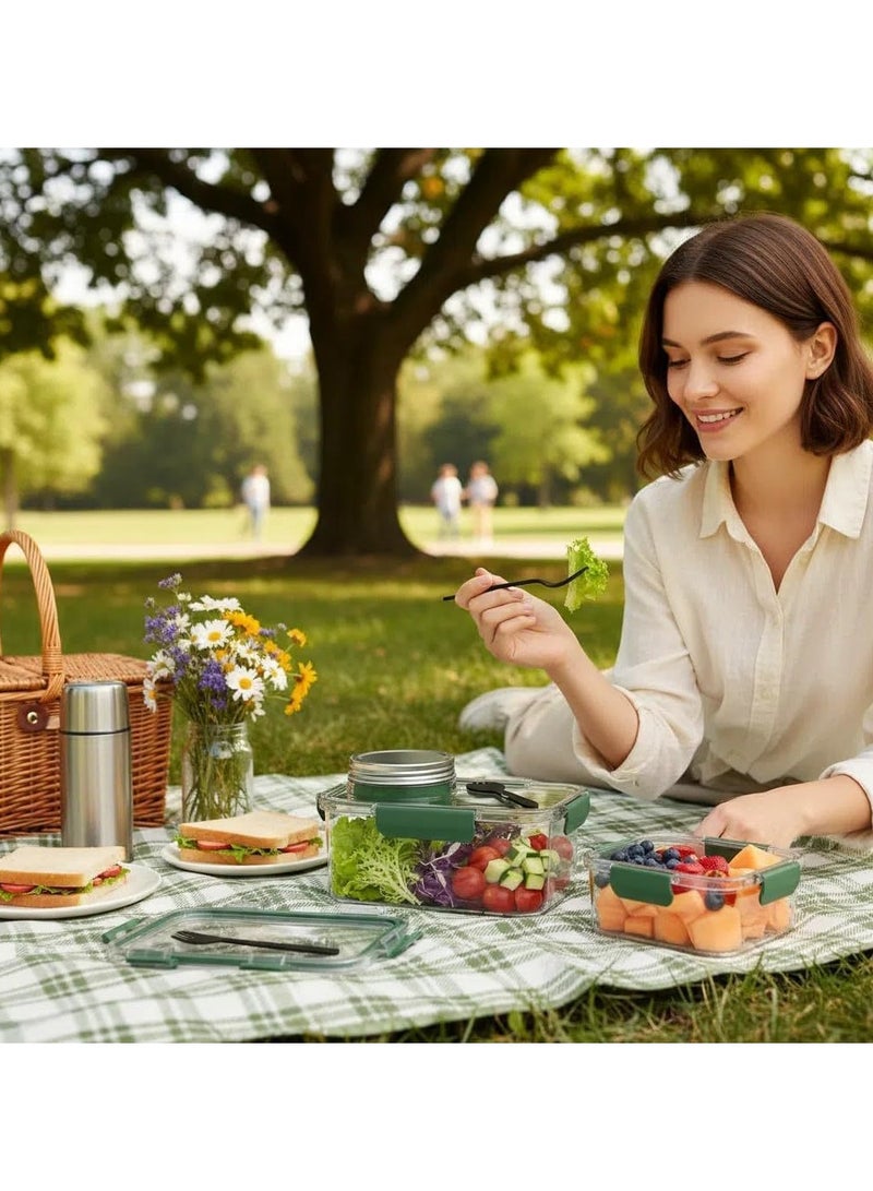 general Salad Bowl with Sealed Sauce Jar - Leakproof Dressing Container Food-Safe Airtight Bowl for Indoor Outdoor Use - Image 4