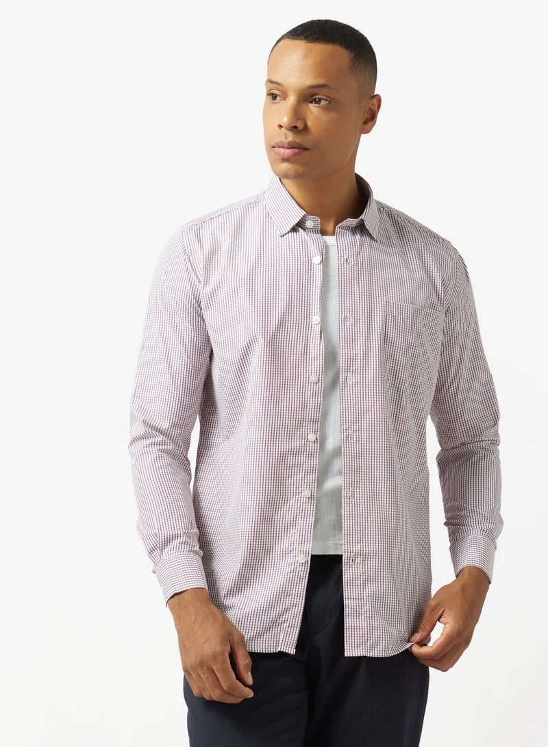 Robert Wood Mens Small Checks Formal Shirt