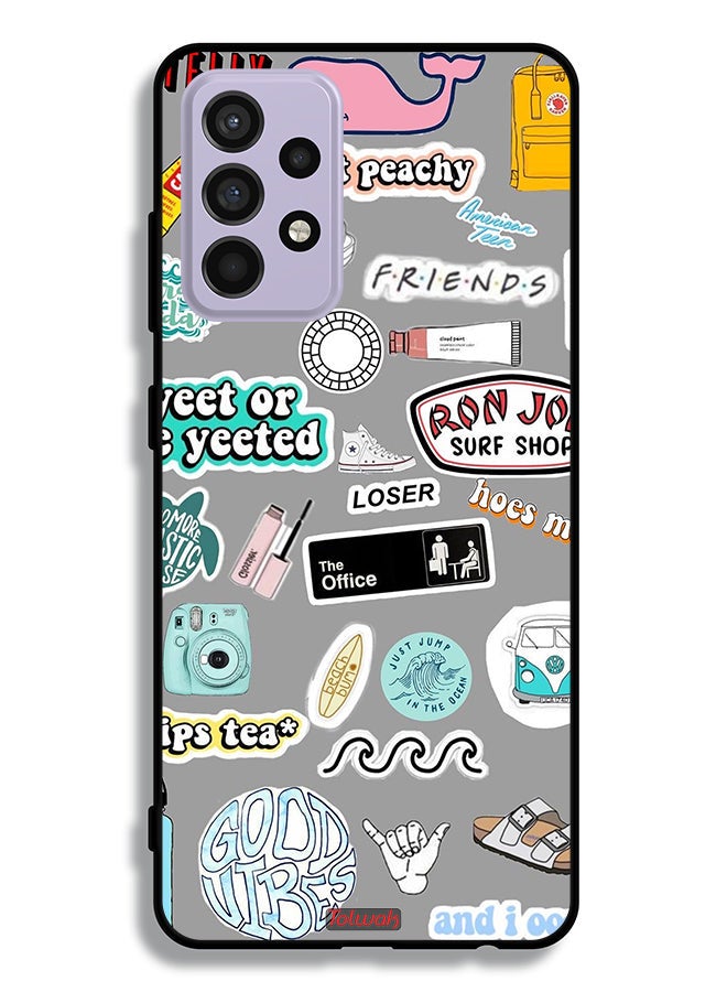 Tolwak Samsung Galaxy A52s 5G Protective Case Cover Good Vibes Stickers - Image 1