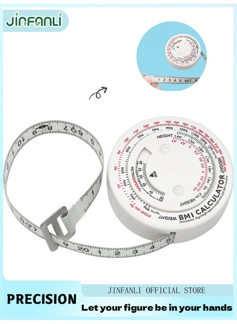 BMI Tape Measure 150cm BMI Wheel Calculator Body Mass Index Calculator, Body Tape Measure for Waist Weight Healthy Accurate Measurement