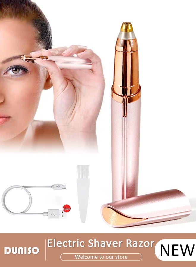 DUNISO USB Electric Hair Remover, Well Packing Facial Hair Remover for Women, Lady Gift, Women's Painless Hair Remover, Rechargeable Body Face Hair Shaver Razor for Nose, Lips, Armpit, Bikini - Image 1