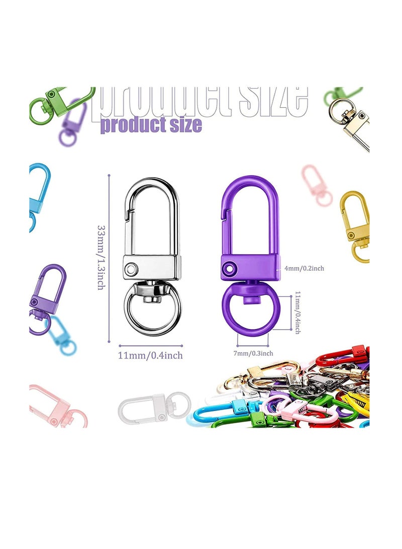 SYOSI Colorful Metal Lobster Claw Clasps Swivel Lanyards Trigger Snap Hooks Strap with Key Rings DIY Accessories for Bag Key Chains Connector Jewelry Making, Random Color 24 Pieces - Image 3