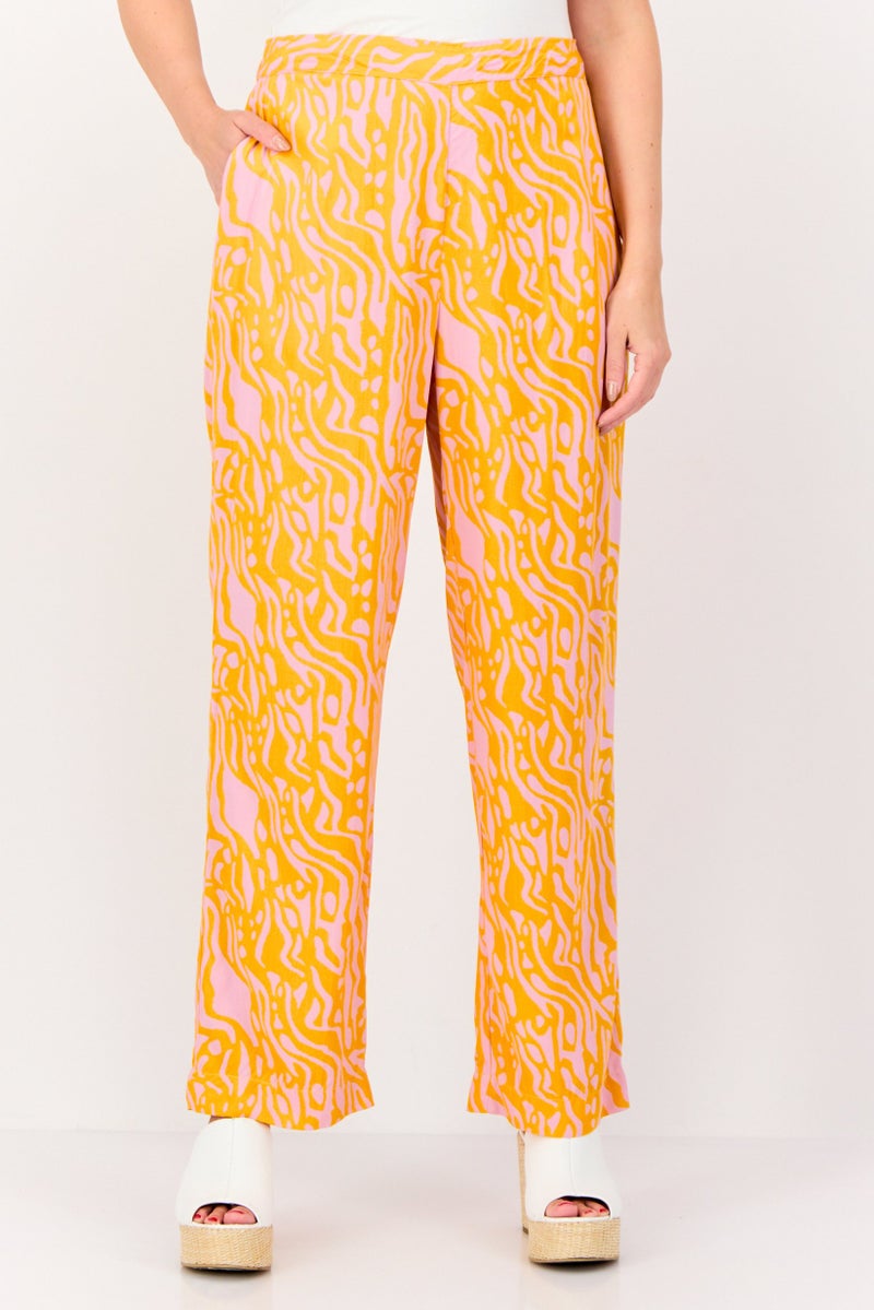 Fire & Glory Women Regular Fit High Rise Allover Print Wide Leg Pants Multicolor - Image 1