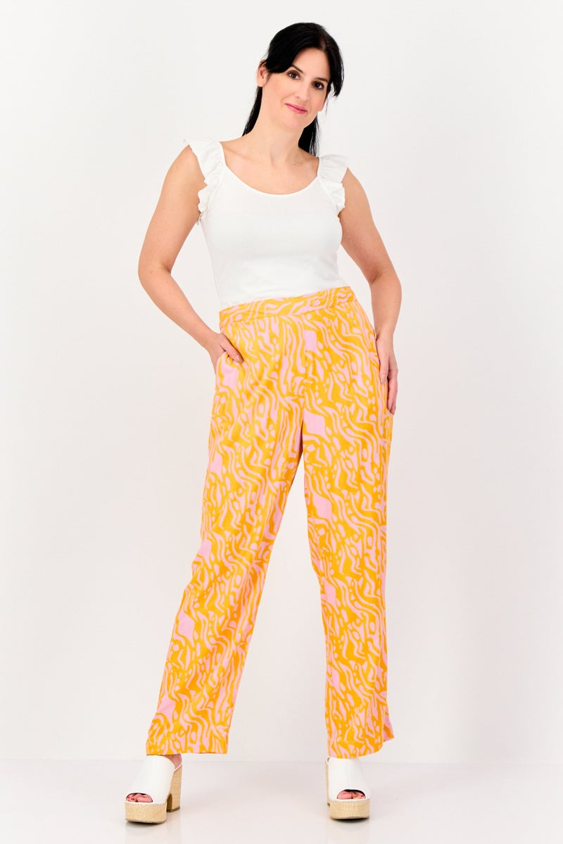 Fire & Glory Women Regular Fit High Rise Allover Print Wide Leg Pants Multicolor - Image 2