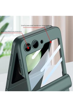 جنرال جراب مغناطيسي قابل للطي لهاتف Samsung Galaxy Z Flip 5، جراب شامل للهاتف بتصميم قابل للطي ، بلون صلب مع حامي شاشة من الزجاج.  - Image 3