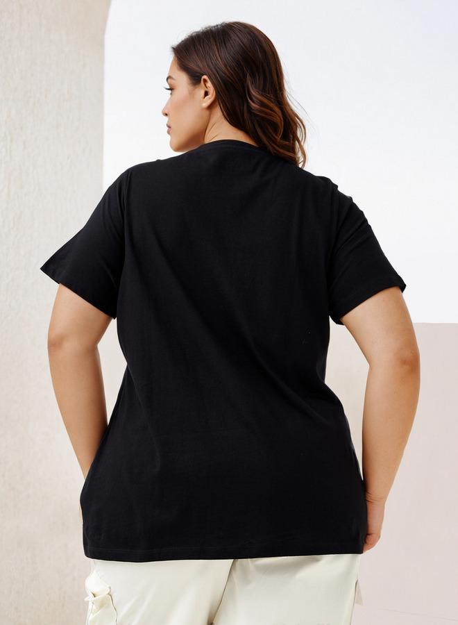 Ulla Popken Plus Size Ulla Popken Slogan Print T-shirt - Image 4