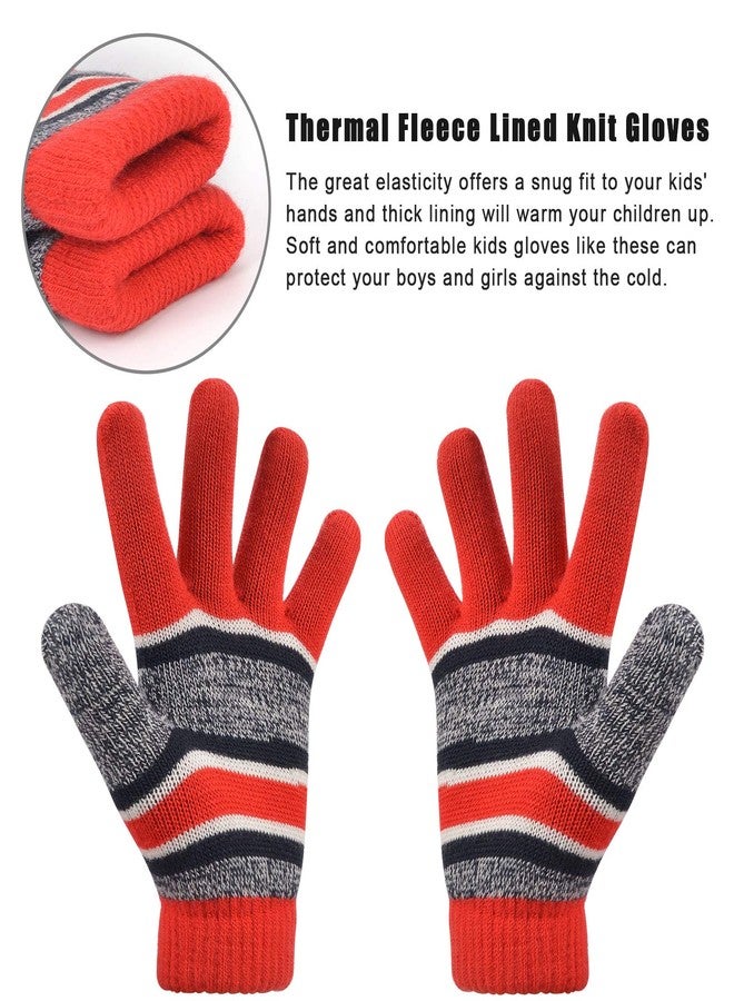 MAYLISACC 3Pcs Hat Scarf and Glove Set for Kids Boys Age 3-6 Winter Knit Pom Beanie Neck Warmer Gloves Set with Warm Fleece Lining - Image 5