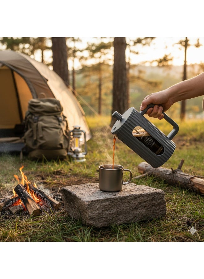 Fissman صانعة القهوة والشاي بالضغط الفرنسي 350 مل، زجاج بوروسيليكات سميك مقاوم للحرارة، ضغط القهوة والشاي من الفولاذ المقاوم للصدأ، قهوة بالضغط الفرنسي ساخنة وباردة - Image 5