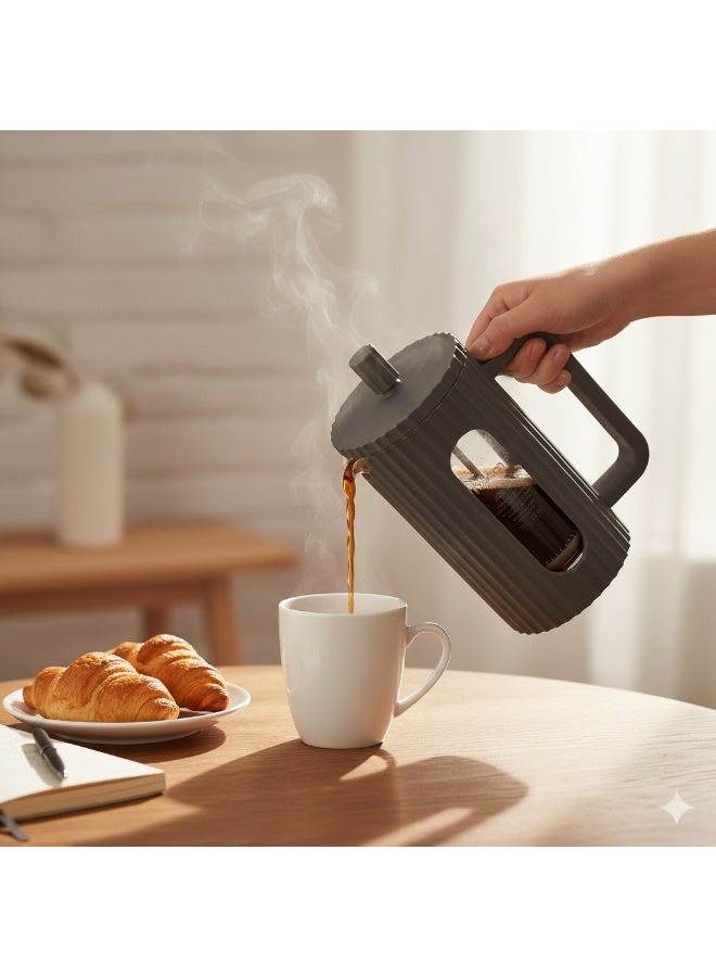 Fissman صانعة القهوة والشاي بالضغط الفرنسي 350 مل، زجاج بوروسيليكات سميك مقاوم للحرارة، ضغط القهوة والشاي من الفولاذ المقاوم للصدأ، قهوة بالضغط الفرنسي ساخنة وباردة - Image 4