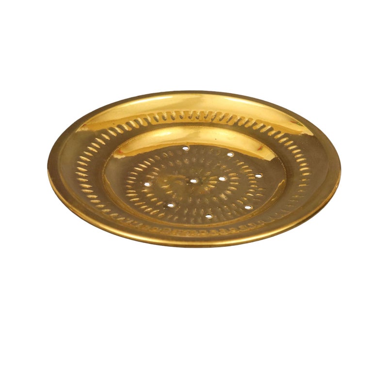 Putrika Traditional Handcrafted Brass Utensil Pongal Pot Sipple Plate|Cookware|Sankranthi Festival|Plate with Holes(Small Sipple Plate) - Image 5