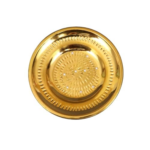 Putrika Traditional Handcrafted Brass Utensil Pongal Pot Sipple Plate|Cookware|Sankranthi Festival|Plate with Holes(Small Sipple Plate) - Image 3