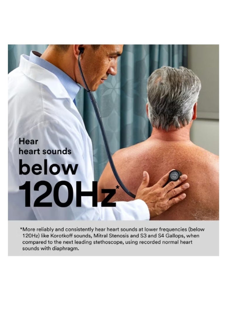 3M Littmann 3M™ Littmann® Cardiology IV™ Diagnostic Stethoscope, Rainbow-Finish Chestpiece, black stem and headset, Black Tube, 6165 - Image 5