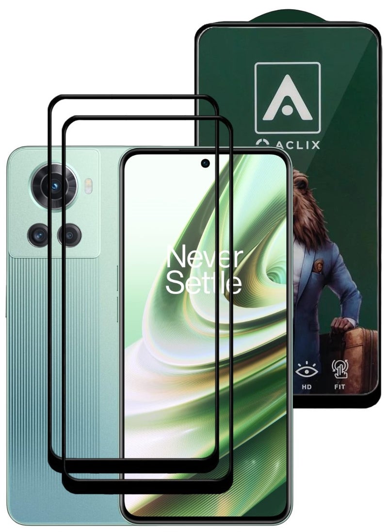 ACLIX 2 Pieces Antistatic ESD Dustproof Premium Quality High Definition Tempered Glass Screen Protector Designed For OnePlus 10R - Image 1