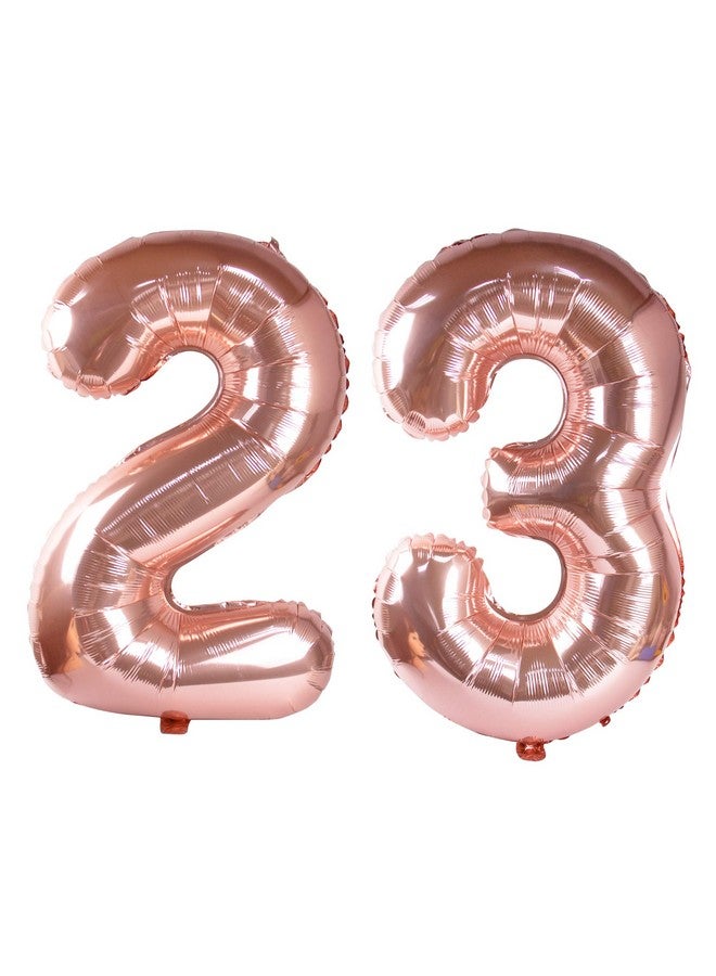 AUEAR 40 Inch Rose Gold Jumbo Digital 23 Number Balloons Big Foil Mylar Balloons Number 23Th Birthday Decoration For Girls Or Boys 23 Birthday Party Supplies - Image 1