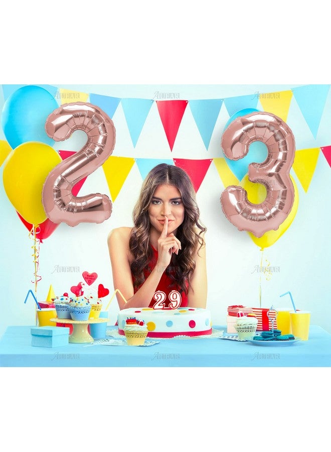 AUEAR 40 Inch Rose Gold Jumbo Digital 23 Number Balloons Big Foil Mylar Balloons Number 23Th Birthday Decoration For Girls Or Boys 23 Birthday Party Supplies - Image 5
