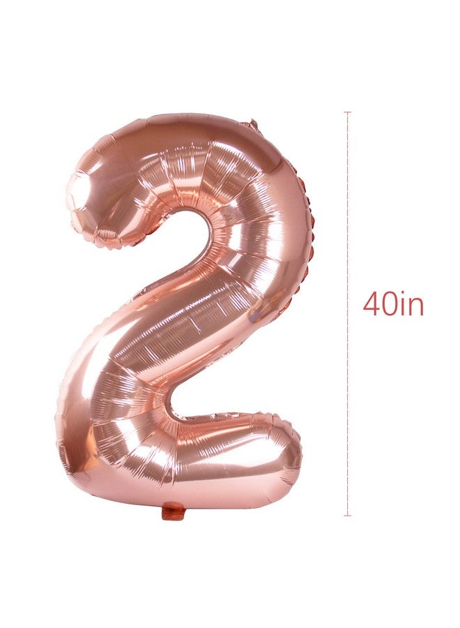 AUEAR 40 Inch Rose Gold Jumbo Digital 23 Number Balloons Big Foil Mylar Balloons Number 23Th Birthday Decoration For Girls Or Boys 23 Birthday Party Supplies - Image 2