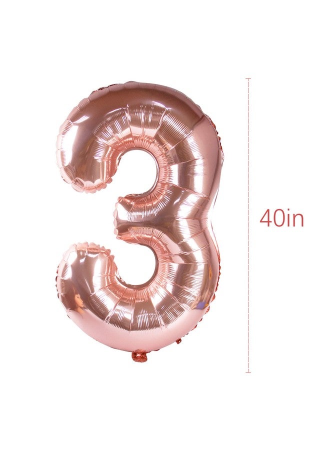 AUEAR 40 Inch Rose Gold Jumbo Digital 23 Number Balloons Big Foil Mylar Balloons Number 23Th Birthday Decoration For Girls Or Boys 23 Birthday Party Supplies - Image 3