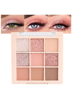 CAKAILA 9Colors Pink Rose Gold Brown Warm Colorful Eyeshadow Palette Makeup,Korean Natural Neutral Eyeshadow palettes Highly Pigmented Naturing-Looking Long Lasting Waterproof Blendable for Beginners 