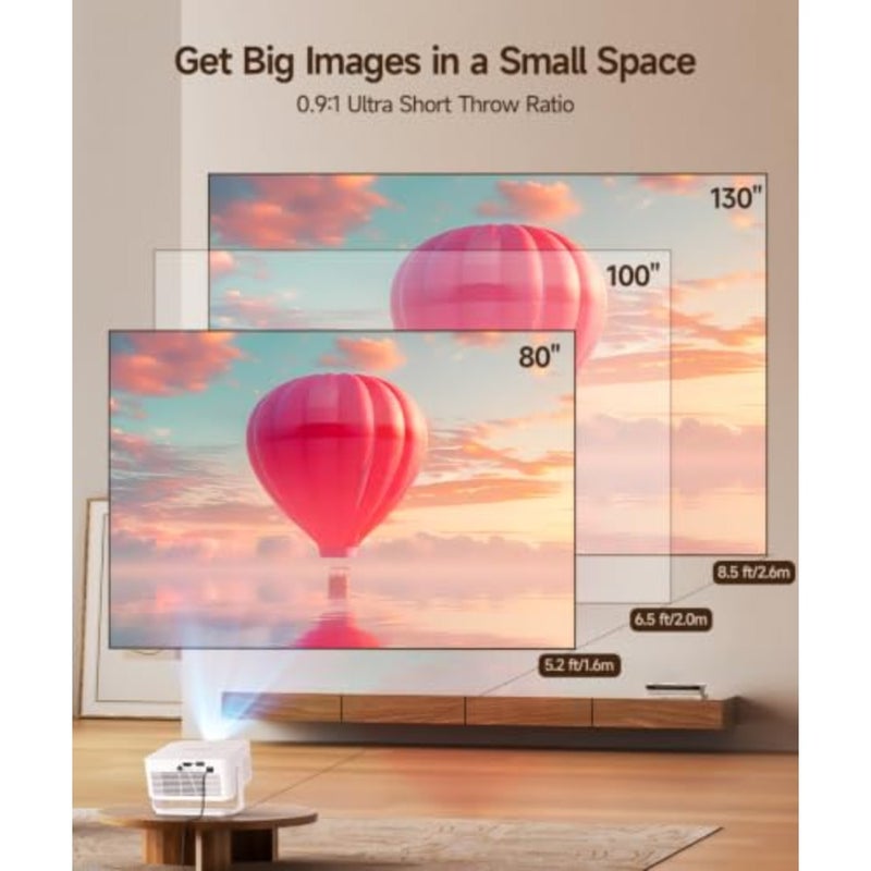 جهاز عرض محمول للسينما المنزلية / غرفة النوم، 260ANSI، دعم 4K8K، قابس HY300MAX EU، WiFi 6، Bluetooth 5.4، حجر مفاتيح التركيز التلقائي، هيكل من الألومنيوم الأسود - Image 5