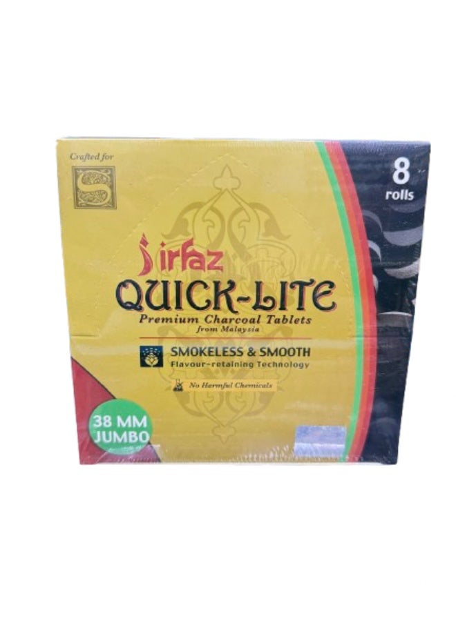 irfaz Harbour Delights - Irfaz Charco-Lite Charcoal For Bakhoor - Smart Charcoal Tablets - Bakhoor Coal 38 mm- 80 Pcs (8 Rolls) - Image 5